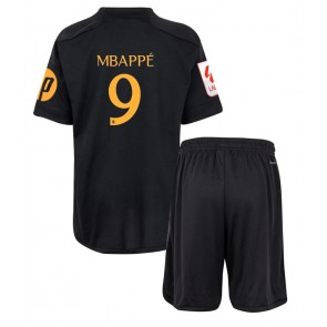 Real Madrid Kylian Mbappe #9 Tredjeställ Barn 2023-24 Kortärmad (+ Korta byxor)